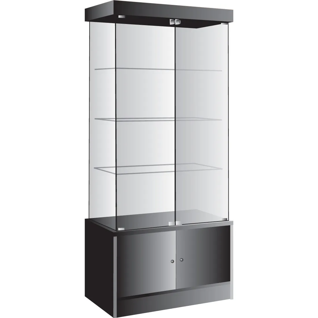 Glass Display Case Cabinet | Double Wide | LED Lights