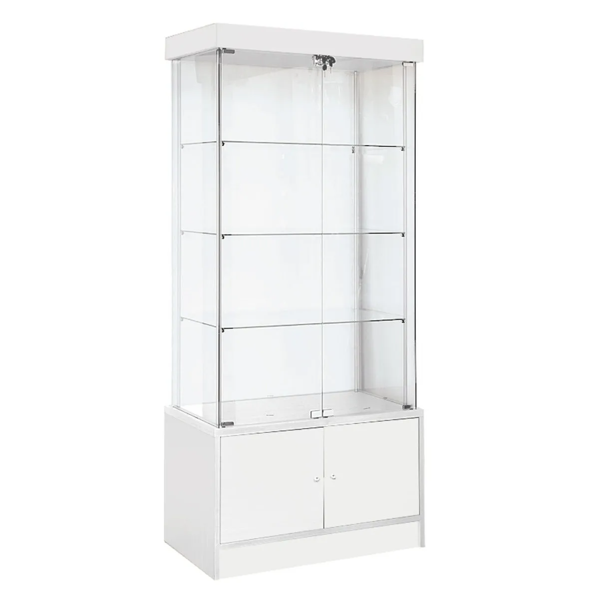 Glass Display Case Cabinet | Double Wide | LED Lights