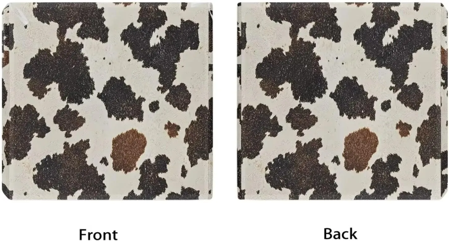 GLENLCWE Brown Cowhide Print 4 Pcs Sofa Cushion Cover for Patio Summer Stretch Outdoor Sofa Seat Cushions Protectors with Zipper Closure, Waterproof, Fexibility