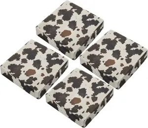 GLENLCWE Brown Cowhide Print 4 Pcs Sofa Cushion Cover for Patio Summer Stretch Outdoor Sofa Seat Cushions Protectors with Zipper Closure, Waterproof, Fexibility