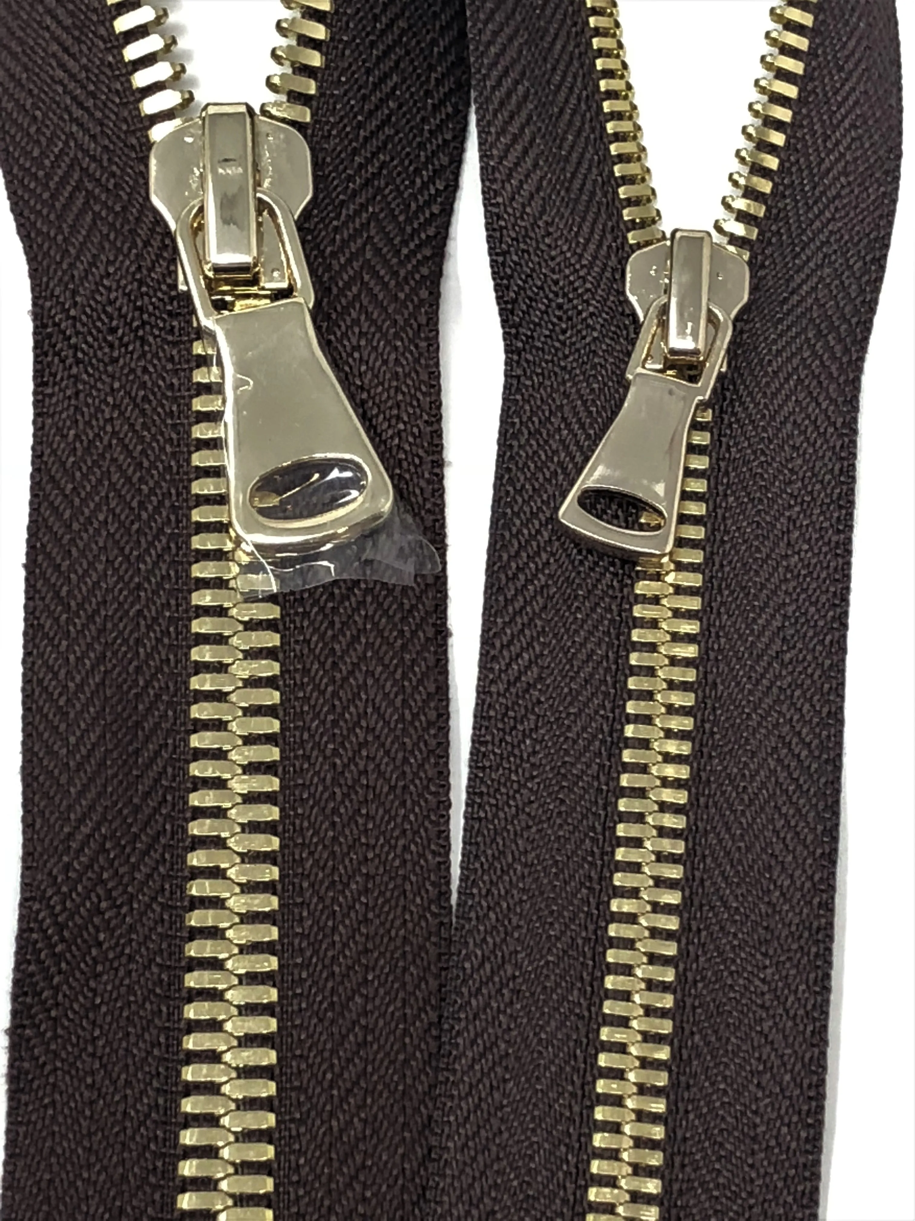 Glossy brand Brown Two-Way Backpack or Luggage Zipper 5MM or 8MM Brass Teeth Closed