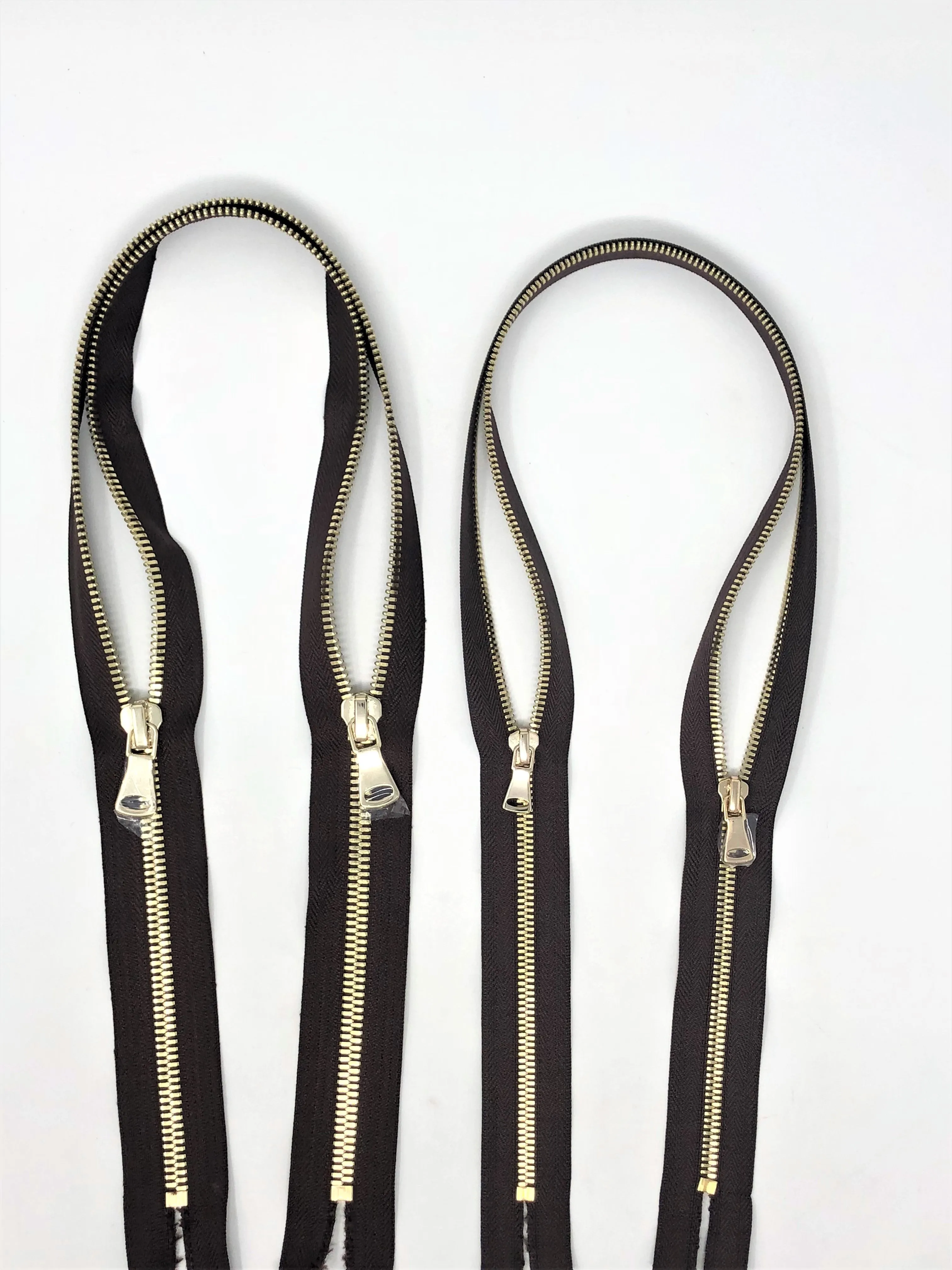 Glossy brand Brown Two-Way Backpack or Luggage Zipper 5MM or 8MM Brass Teeth Closed