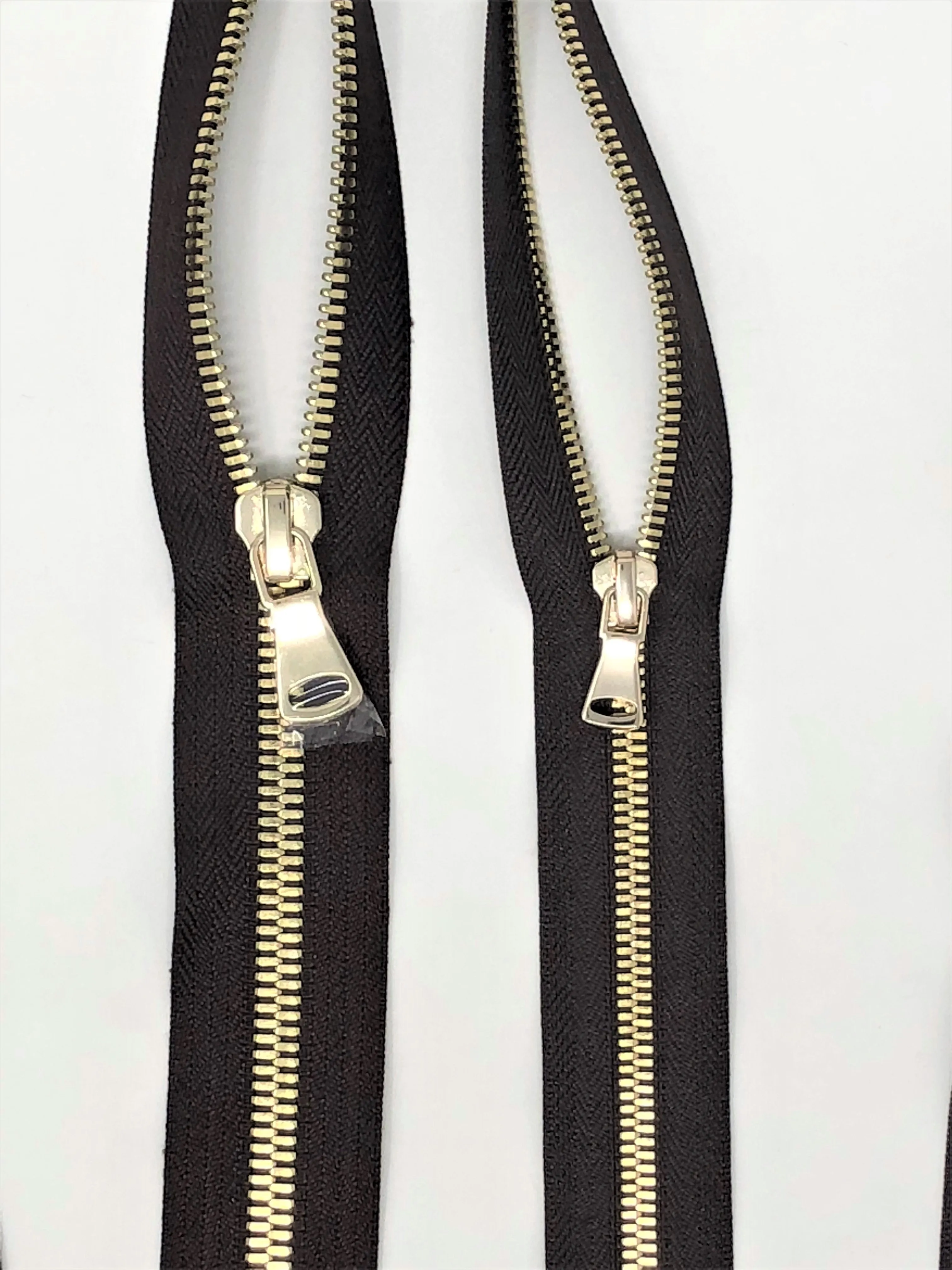 Glossy brand Brown Two-Way Backpack or Luggage Zipper 5MM or 8MM Brass Teeth Closed