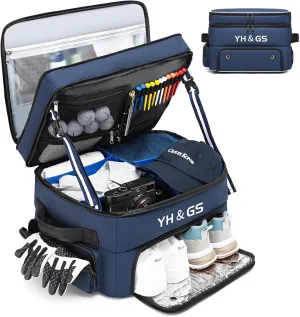 Golf Trunk Organizer, 3 Layer Golf Accessories for Men, 2 Pair Shoes Separate Ventilated Compartment Golf Organizer for Car, Balls, Clothes, Gloves, Accessories Golf Gifts