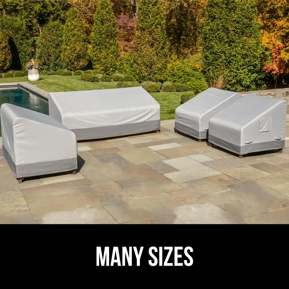 GORILLA GRIP Waterproof Outdoor Loveseat Cover, 58 Inch, Adjustable Furniture Cover Sets for Winter, Keep Cushions Dry, Protects from Sun, Snow, Rain, Windproof, UV Coated, 1 Pack