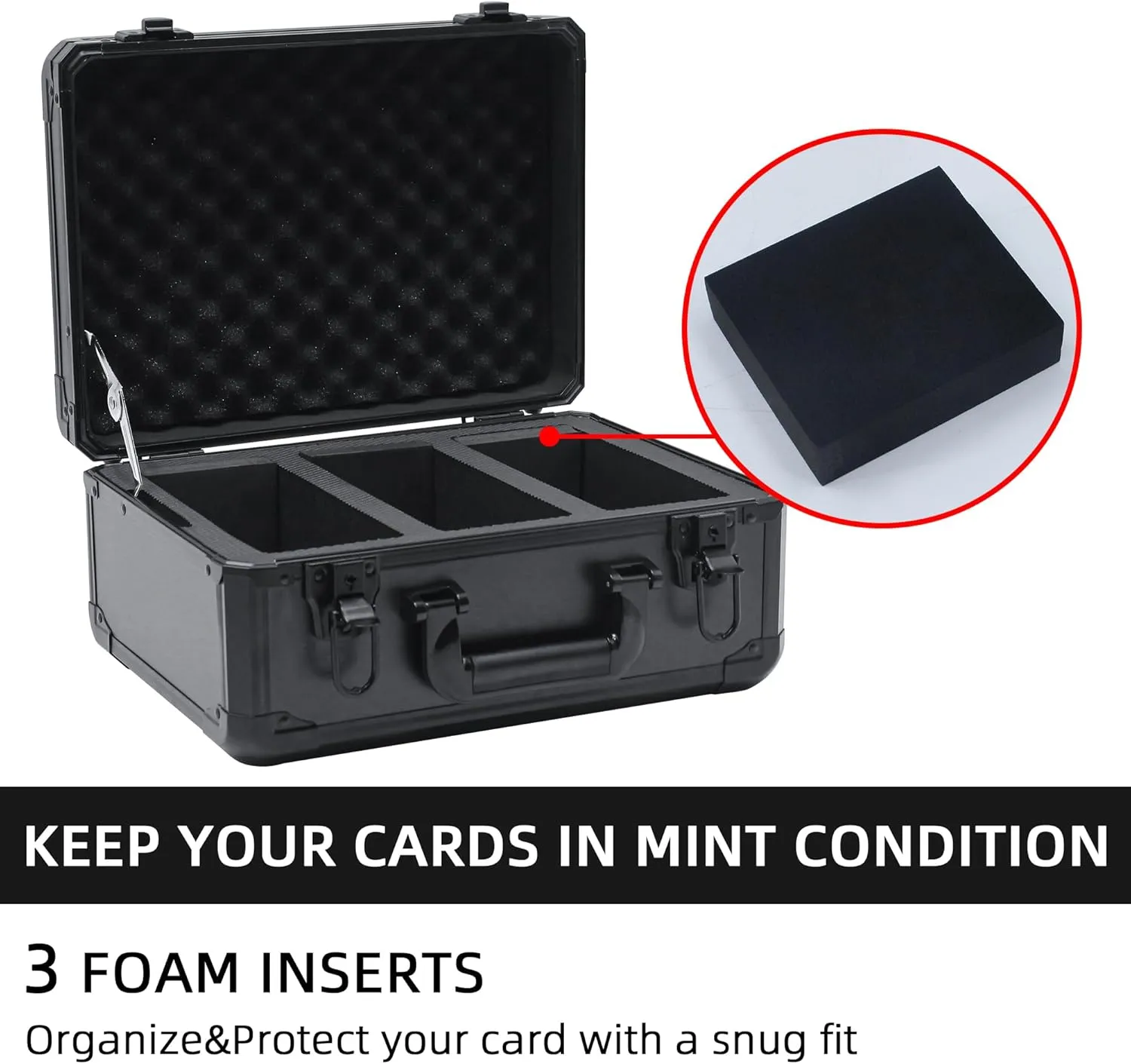 Graded Card Storage Box; Durable Sports, PSA and Pokemon Storage Case- Trading Card Storage Box - PSA Slab Case For Top Loaders (BLACK, 14.17x11.2x7 inches)