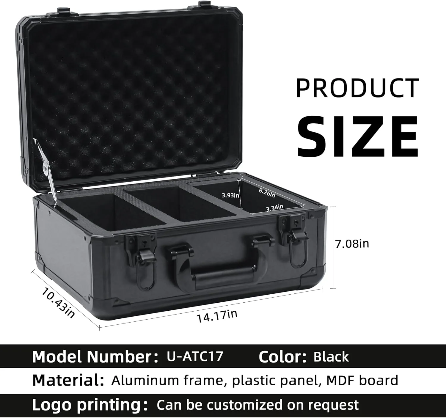 Graded Card Storage Box; Durable Sports, PSA and Pokemon Storage Case- Trading Card Storage Box - PSA Slab Case For Top Loaders (BLACK, 14.17x11.2x7 inches)