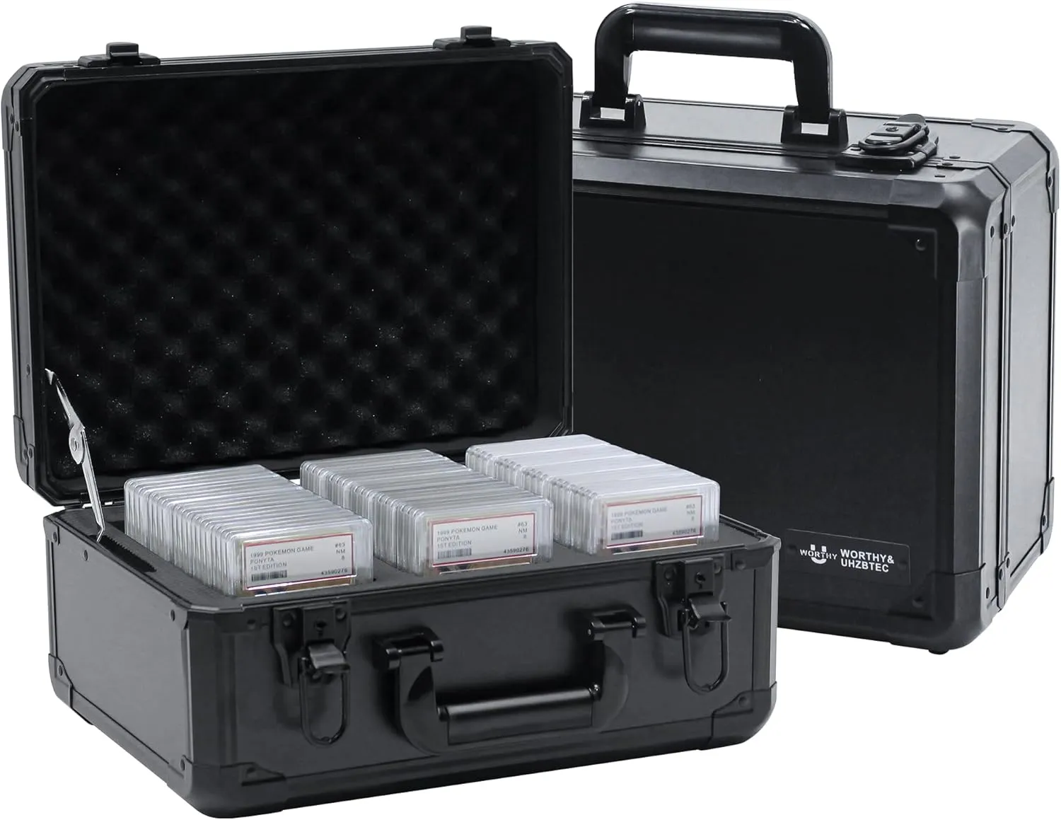 Graded Card Storage Box; Durable Sports, PSA and Pokemon Storage Case- Trading Card Storage Box - PSA Slab Case For Top Loaders (BLACK, 14.17x11.2x7 inches)