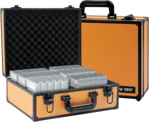 Graded Card Storage Box; Durable Sports, PSA and Pokemon Storage Case- Trading Card Storage Box - PSA Slab Case For Top Loaders (ORANGE, 16.5x13.3x6.9 inches)