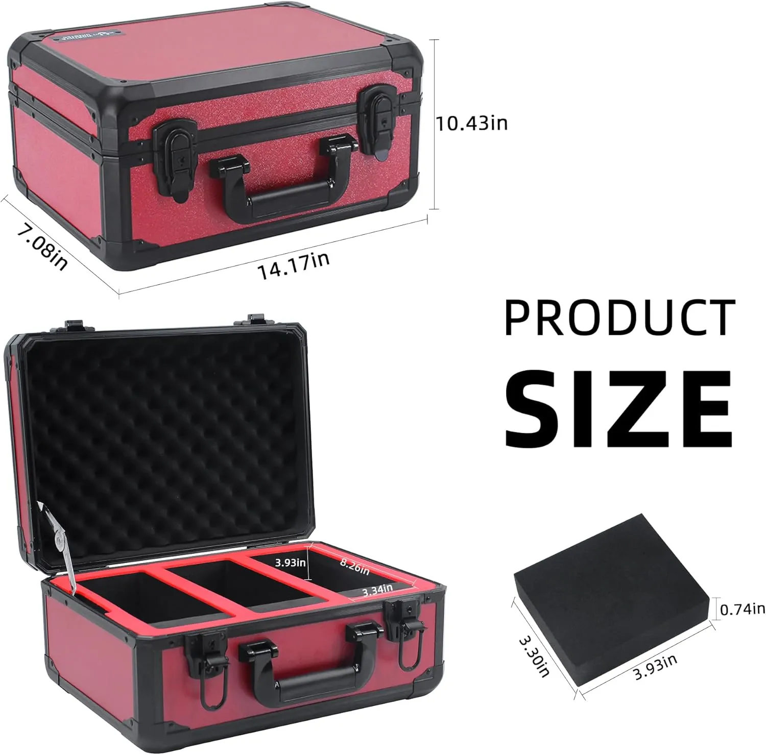 Graded Card Storage Box; Durable Sports, PSA and Pokemon Storage Case- Trading Card Storage Box - PSA Slab Case For Top Loaders (RED, 14.17x11.2x7 inches)