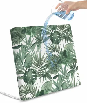 Green Palm Trees Outdoor Cushion Chair Cover Set of 2 - Waterproof Couch Seat Covers, Summer Botanical Watercolor Leaves Patio Furniture Protector Cushions Slipcovers for Sofa/RV, 24"x24"x4"