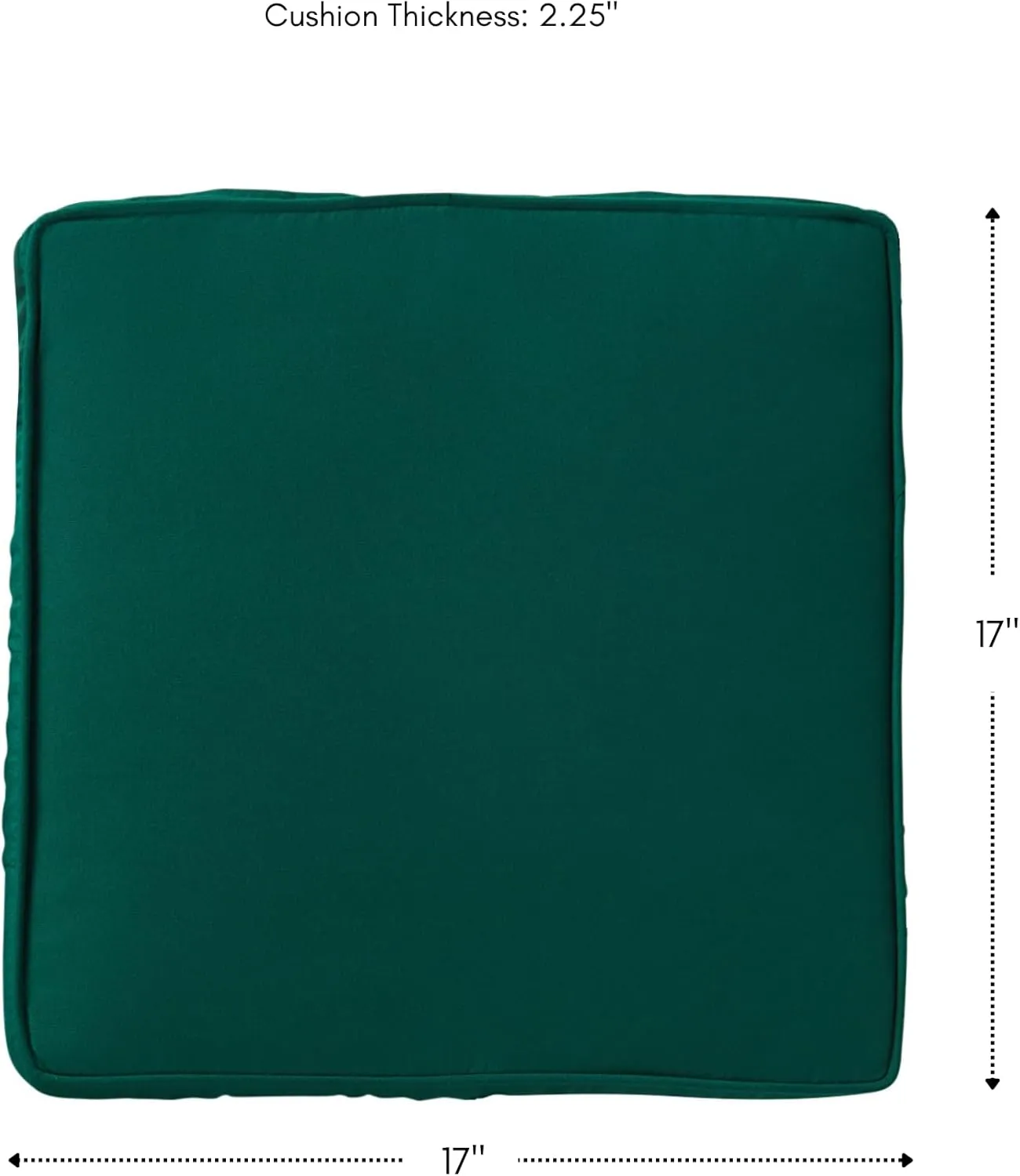 Greendale Home Fashions Sunbrella 17 in. Square Outdoor Corded Chair Pad, Canvas Forest 2 Count