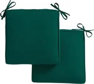 Greendale Home Fashions Sunbrella 17 in. Square Outdoor Corded Chair Pad, Canvas Forest 2 Count