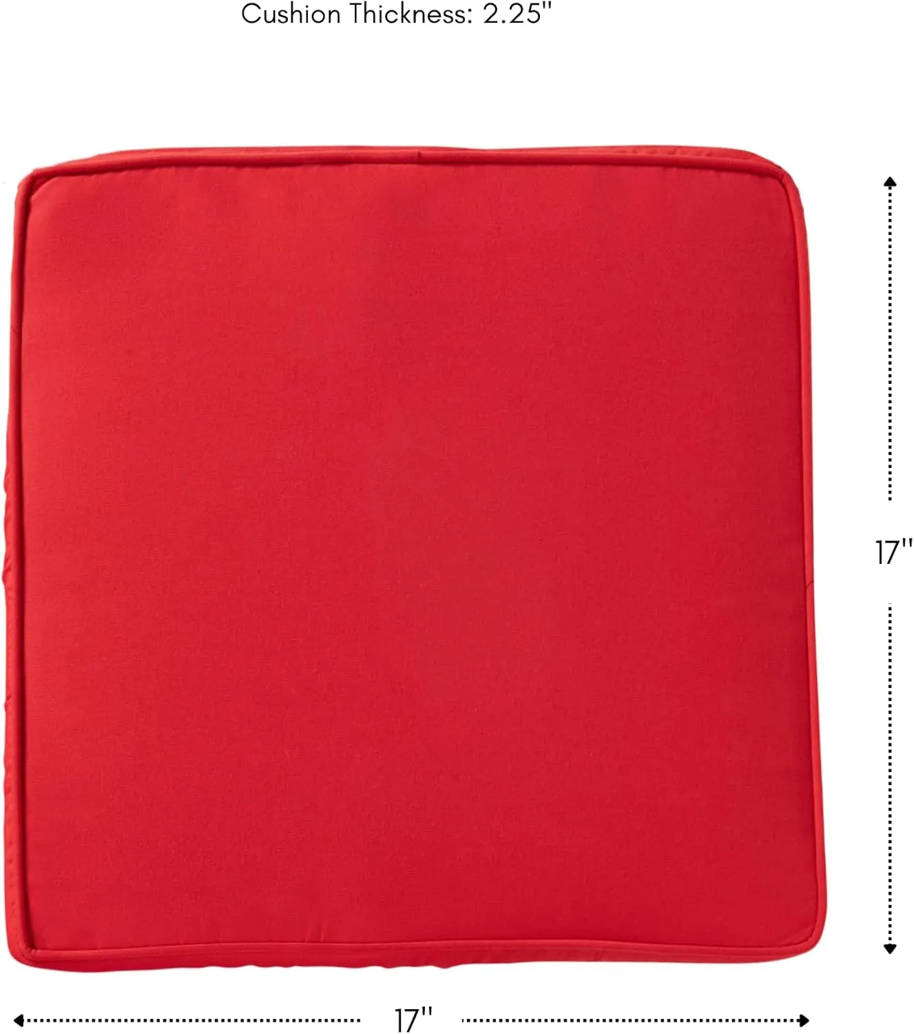 Greendale Home Fashions Sunbrella 17 in. Square Outdoor Corded Chair Pad, Canvas Jockey Red 2 Count