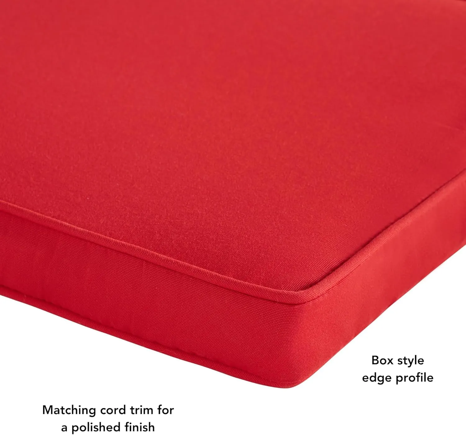 Greendale Home Fashions Sunbrella 17 in. Square Outdoor Corded Chair Pad, Canvas Jockey Red 2 Count