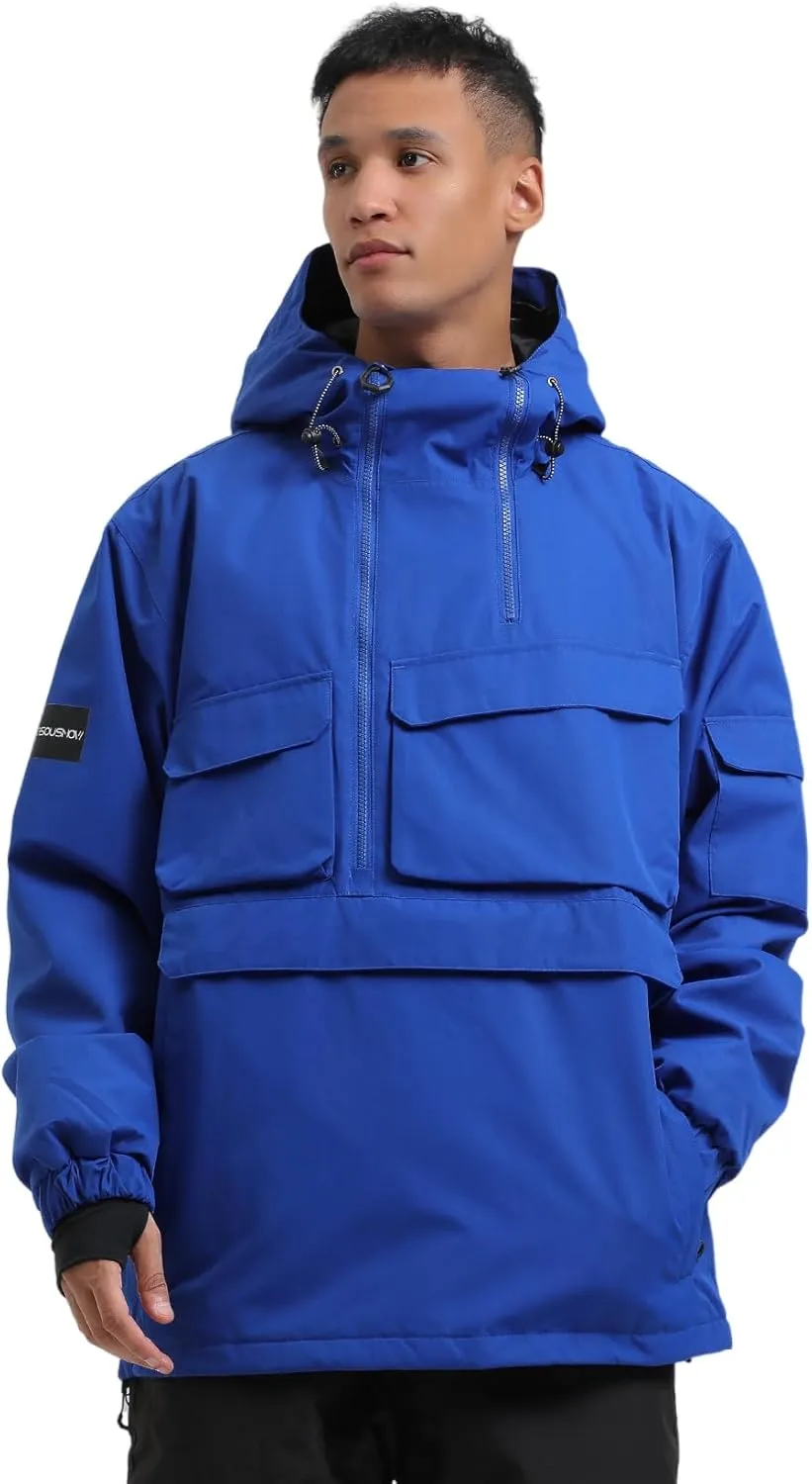 GSOU SNOW Men Ski Jacket Snowboard Coat Snow Pullover Hooded Winter Outdoor Sports Waterproof Windproof