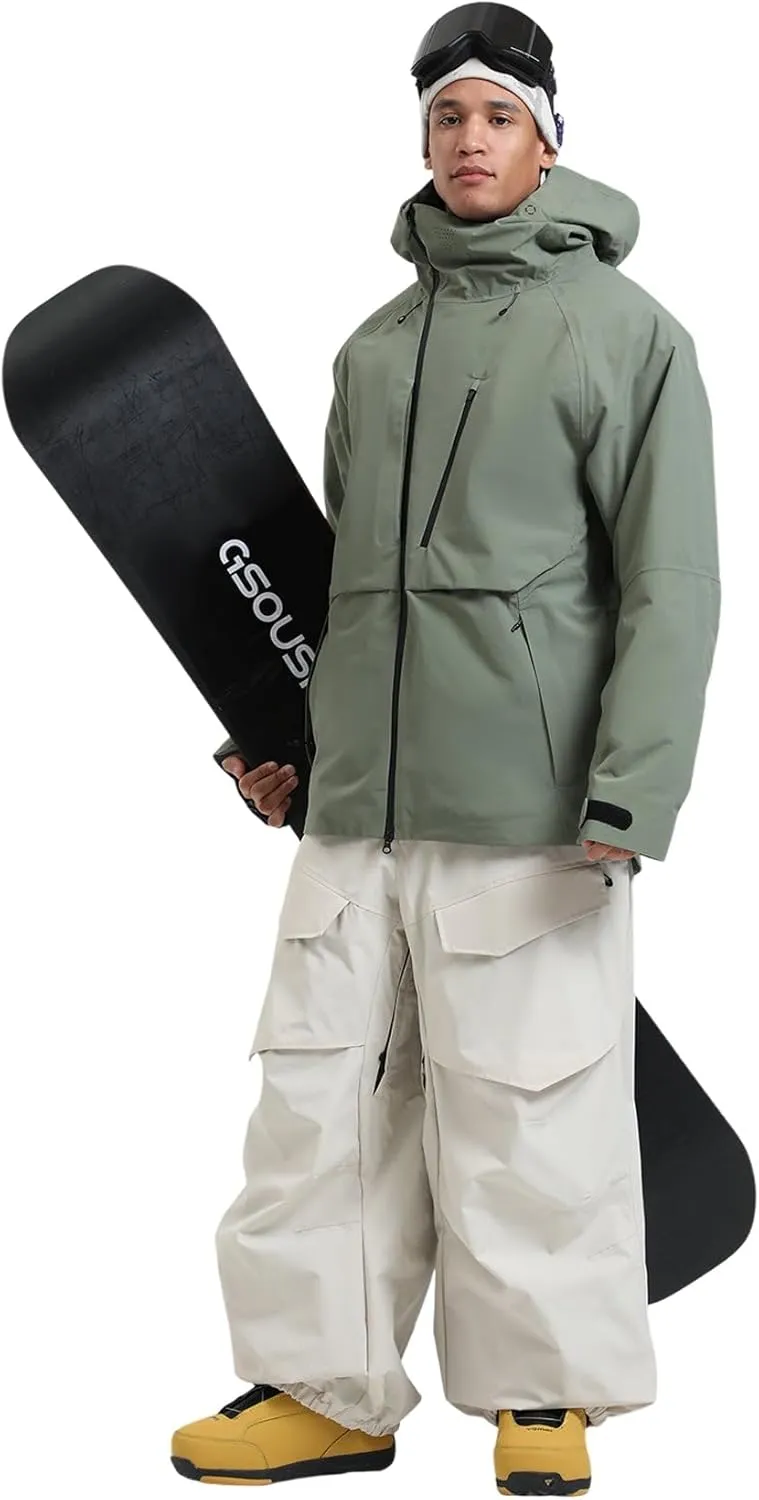 GSOU SNOW Men's Ski Jacket Women Waterproof Snowboard Coat Winter Snow Insulated Windproof Jacket