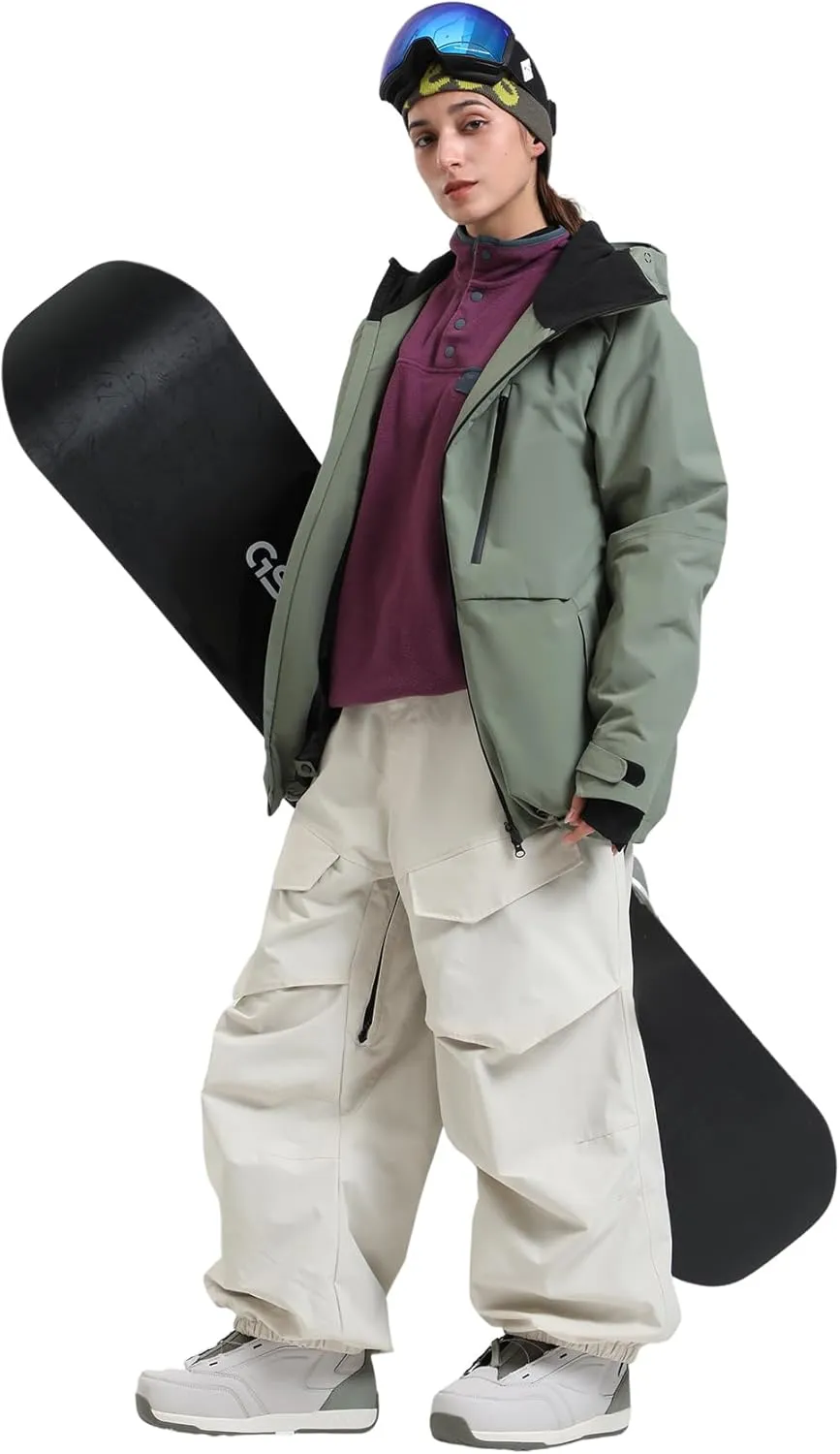 GSOU SNOW Men's Ski Jacket Women Waterproof Snowboard Coat Winter Snow Insulated Windproof Jacket