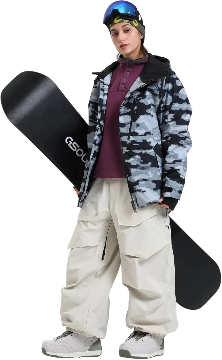 GSOU SNOW Men's Ski Jacket Women Waterproof Snowboard Coat Winter Snow Insulated Windproof Jacket