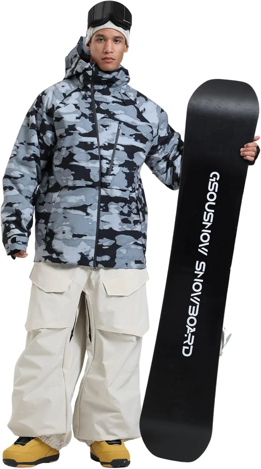 GSOU SNOW Men's Ski Jacket Women Waterproof Snowboard Coat Winter Snow Insulated Windproof Jacket