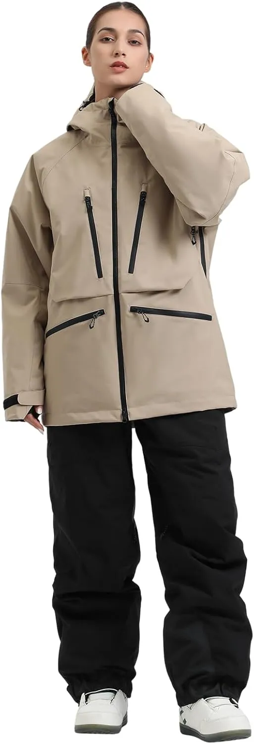 GSOU SNOW Mens Snowboard Jacket Womens Ski Coat Waterproof Insulated Snow Coat Winter Hooded Mountain Jackets