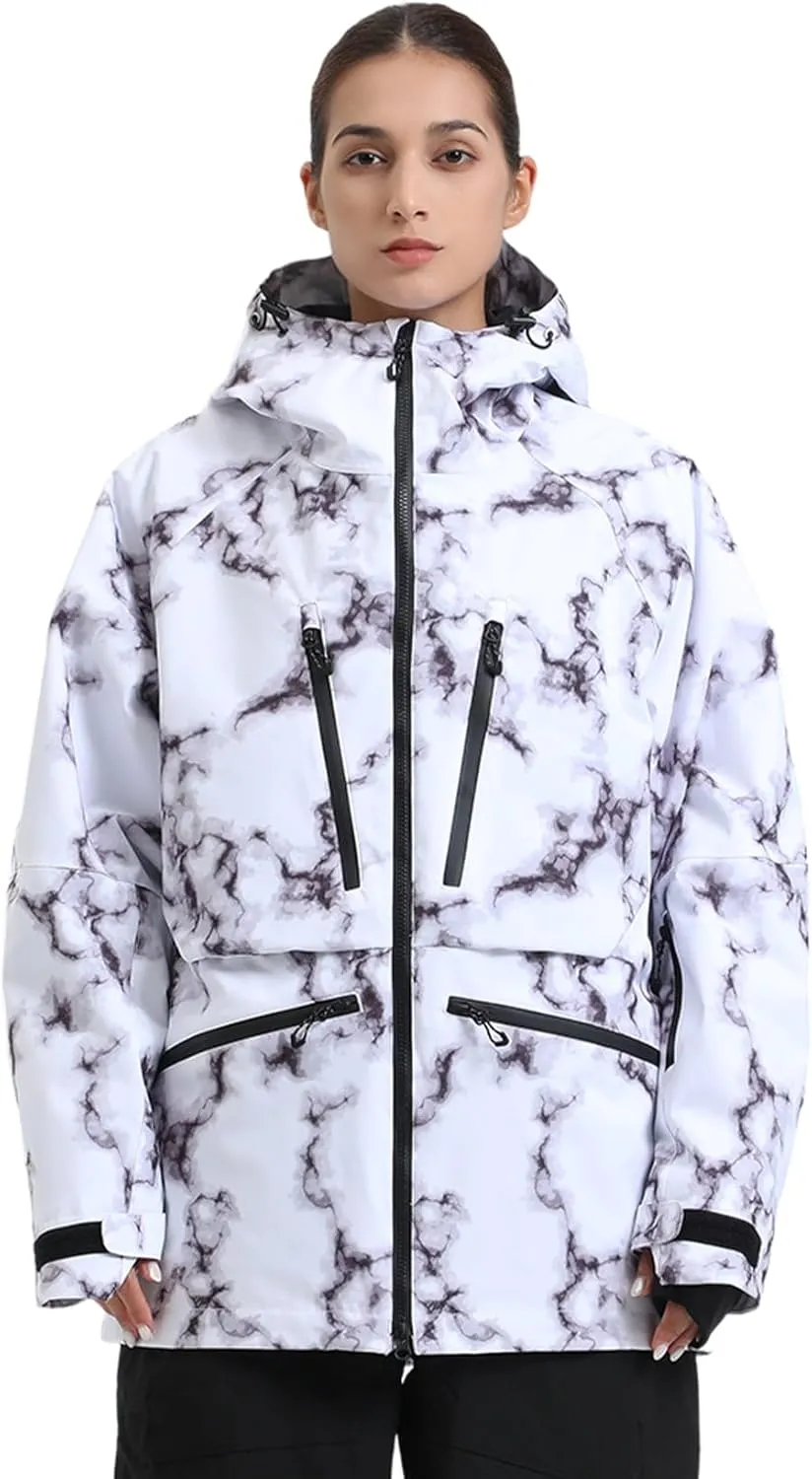 GSOU SNOW Mens Snowboard Jacket Womens Ski Coat Waterproof Insulated Snow Coat Winter Hooded Mountain Jackets