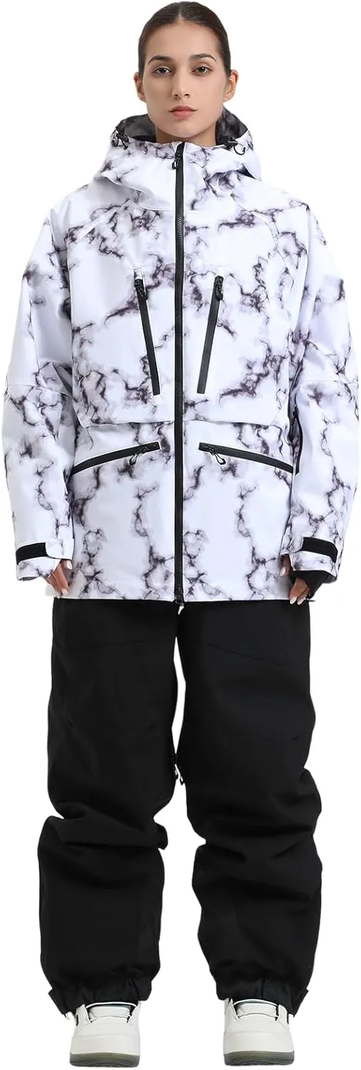 GSOU SNOW Mens Snowboard Jacket Womens Ski Coat Waterproof Insulated Snow Coat Winter Hooded Mountain Jackets