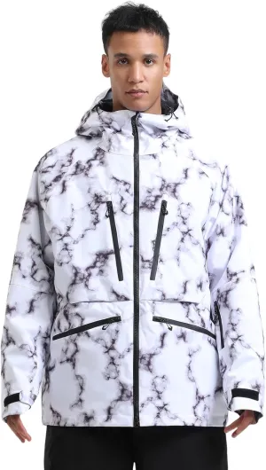 GSOU SNOW Mens Snowboard Jacket Womens Ski Coat Waterproof Insulated Snow Coat Winter Hooded Mountain Jackets