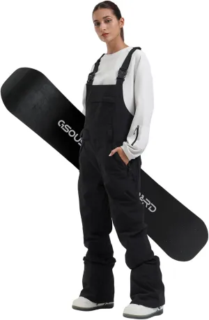 GSOU SNOW Womens Ski Bibs Snowboard Pants Snow Overalls Waterproof Windproof Winter Outdoor Sports