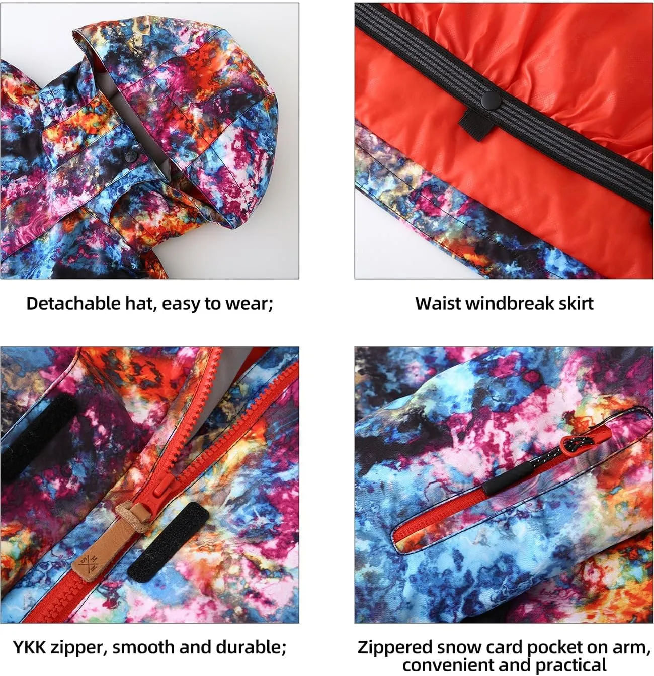 GSOU SNOW Women's Ski Jacket and Pants Waterproof Windproof Snowsuit Snowboarding Coat Insulated Warm Winter