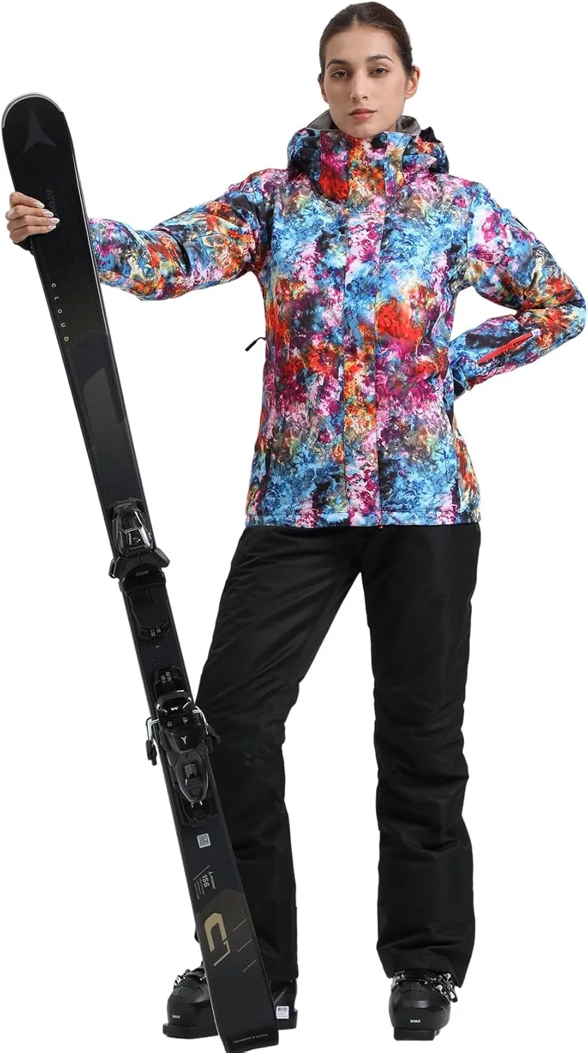 GSOU SNOW Women's Ski Jacket and Pants Waterproof Windproof Snowsuit Snowboarding Coat Insulated Warm Winter