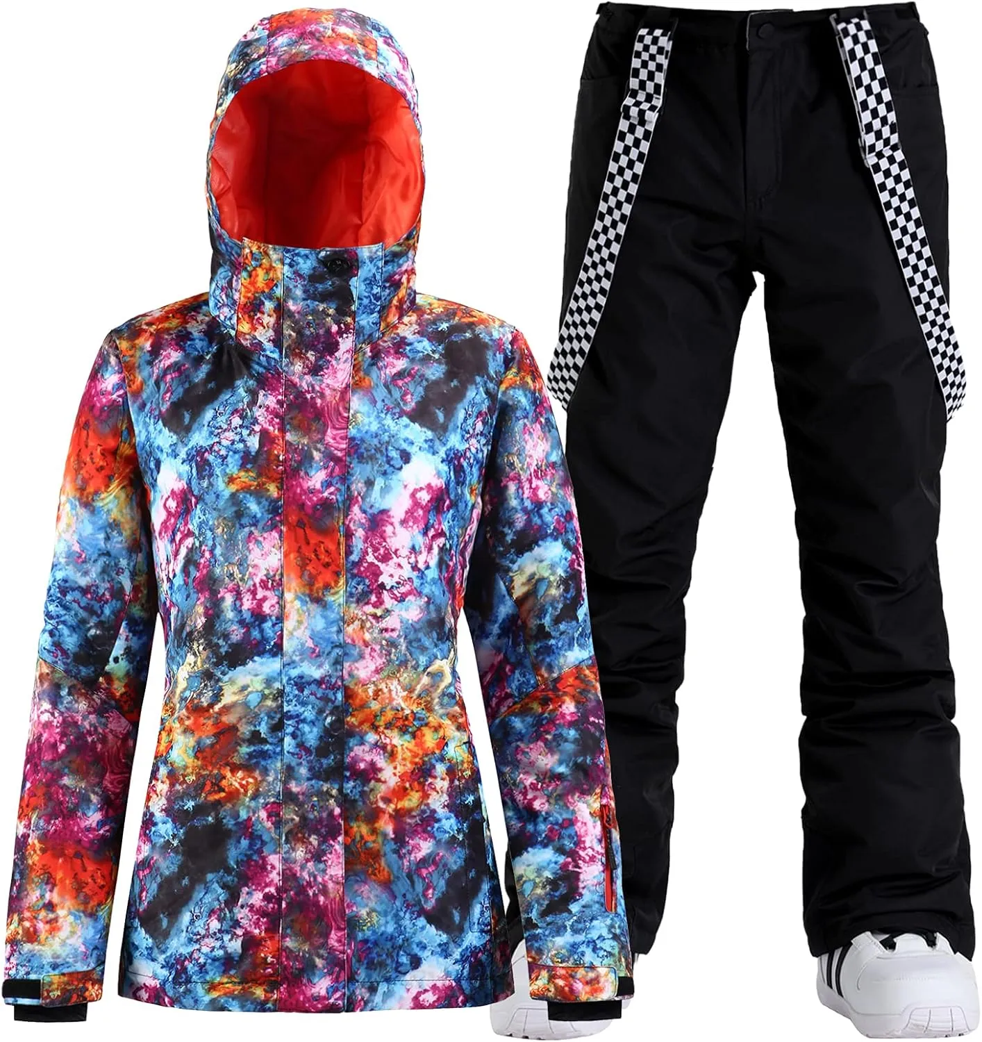GSOU SNOW Women's Ski Jacket and Pants Waterproof Windproof Snowsuit Snowboarding Coat Insulated Warm Winter