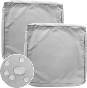 GUEGLSA Replacement Outdoor Cushion Covers 24x24x5 inch, Waterproof Patio Seat Cushion Slipcovers, Chair Cushion Slip Cover, Set of 2, Grey
