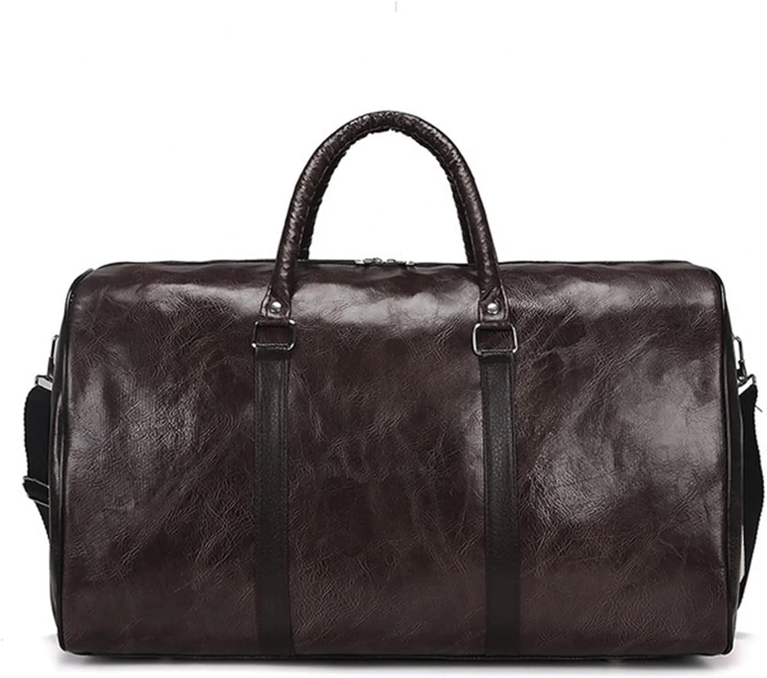 Gym Bags Men Leather Travel Bag Independent Large Fitness Storage Bags Luggage Shoulder Bag Short-Distance Lightweight Duffel Bag (Color : Black) (Dark brown)