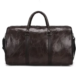 Gym Bags Men Leather Travel Bag Independent Large Fitness Storage Bags Luggage Shoulder Bag Short-Distance Lightweight Duffel Bag (Color : Black) (Dark brown)