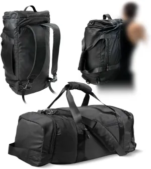 Gym Duffle Bag Backpack - 45L - Heavy Duty Gym Bag for Men/Women with Shoe Compartment - Multiple Pockets & Straps - Water Resistant Weekender Bag for Workout & Travel