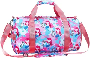 Gym Travel Duffle Bag for Girls - Gymnastics Sports Dance Bag with Shoe Compartment & Wet Pocket Panda Kids Travel Bag Teens Weekender Sleepover Carry On Bag