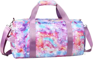 Gym Travel Duffle Bag for Girls - Gymnastics Sports Dance Bag with Shoe Compartment & Wet Pocket Panda Kids Travel Bag Teens Weekender Sleepover Carry On Bag