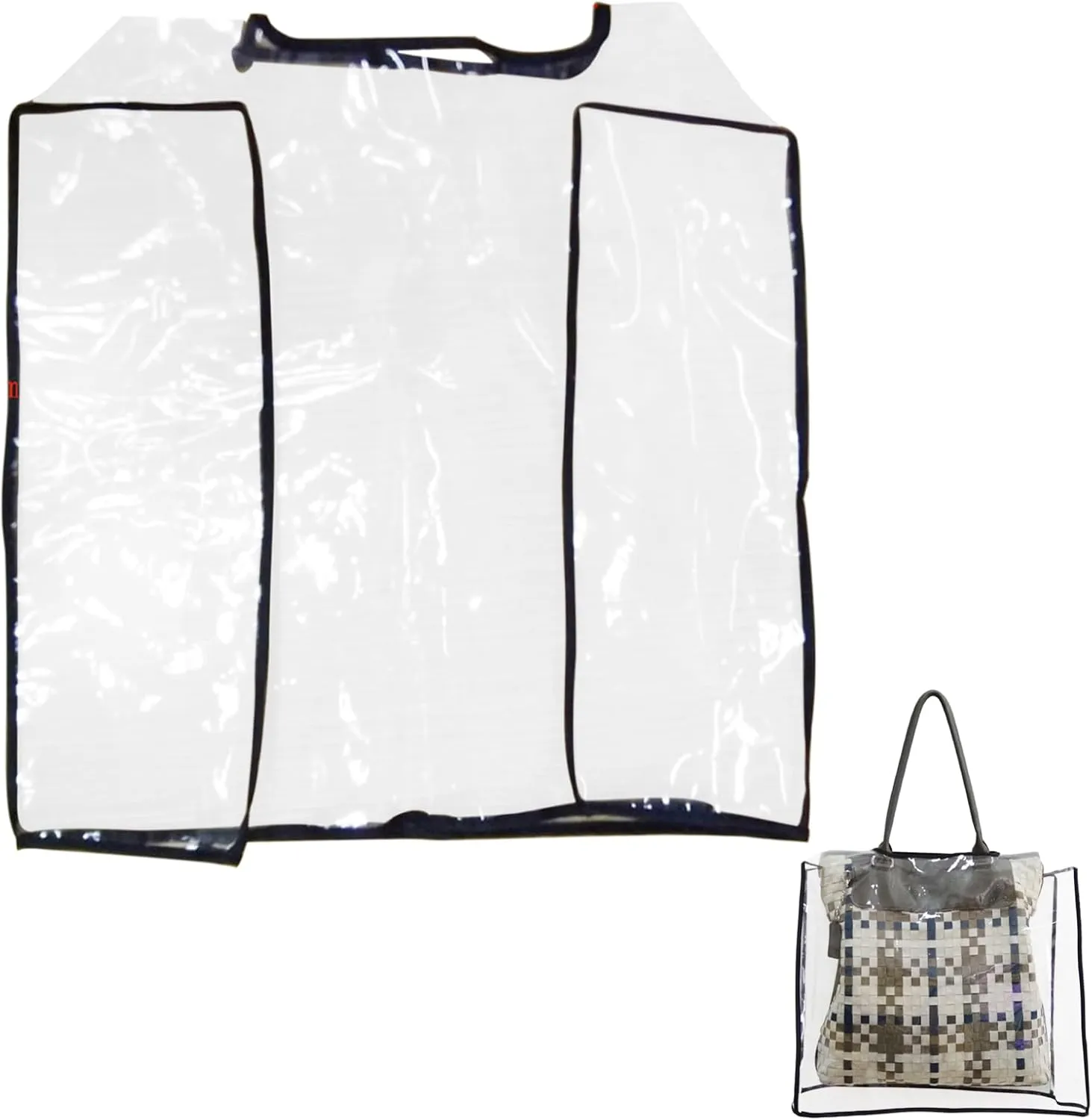 Handbag Raincoat – Clear Waterproof Rain Slicker for Designer Handbags Luxury Bags – EVA Bag Covers, Portable Rain Protective Cover (Transparent Square)