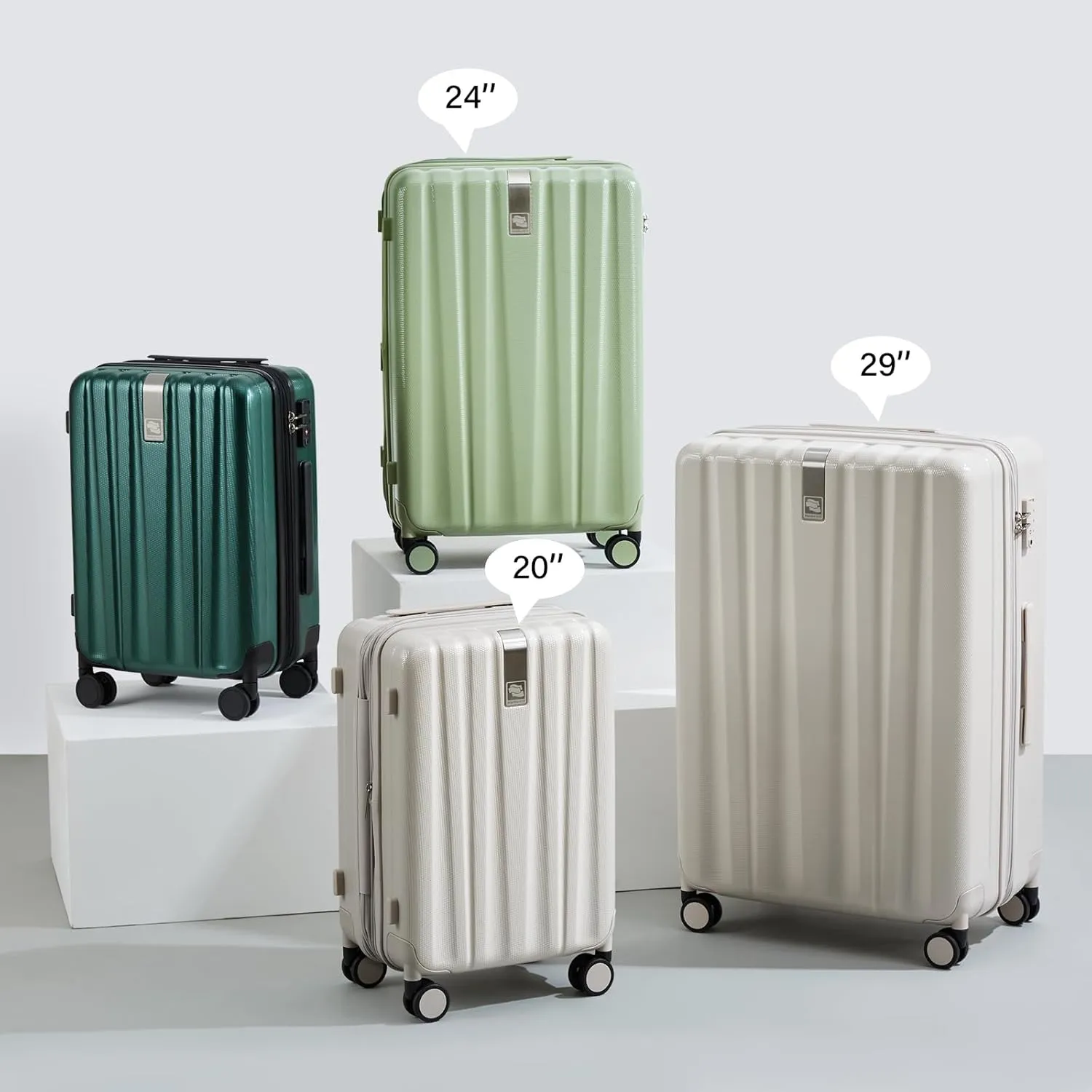Hanke 29 Inch Expandable Checked Luggage Lightweight PC Hard Shell Luggage Suitcases with Wheels Travel Luggage Rolling Large Suitcase Travel Luggage Bag for Study Abroad.(Blackish Green)