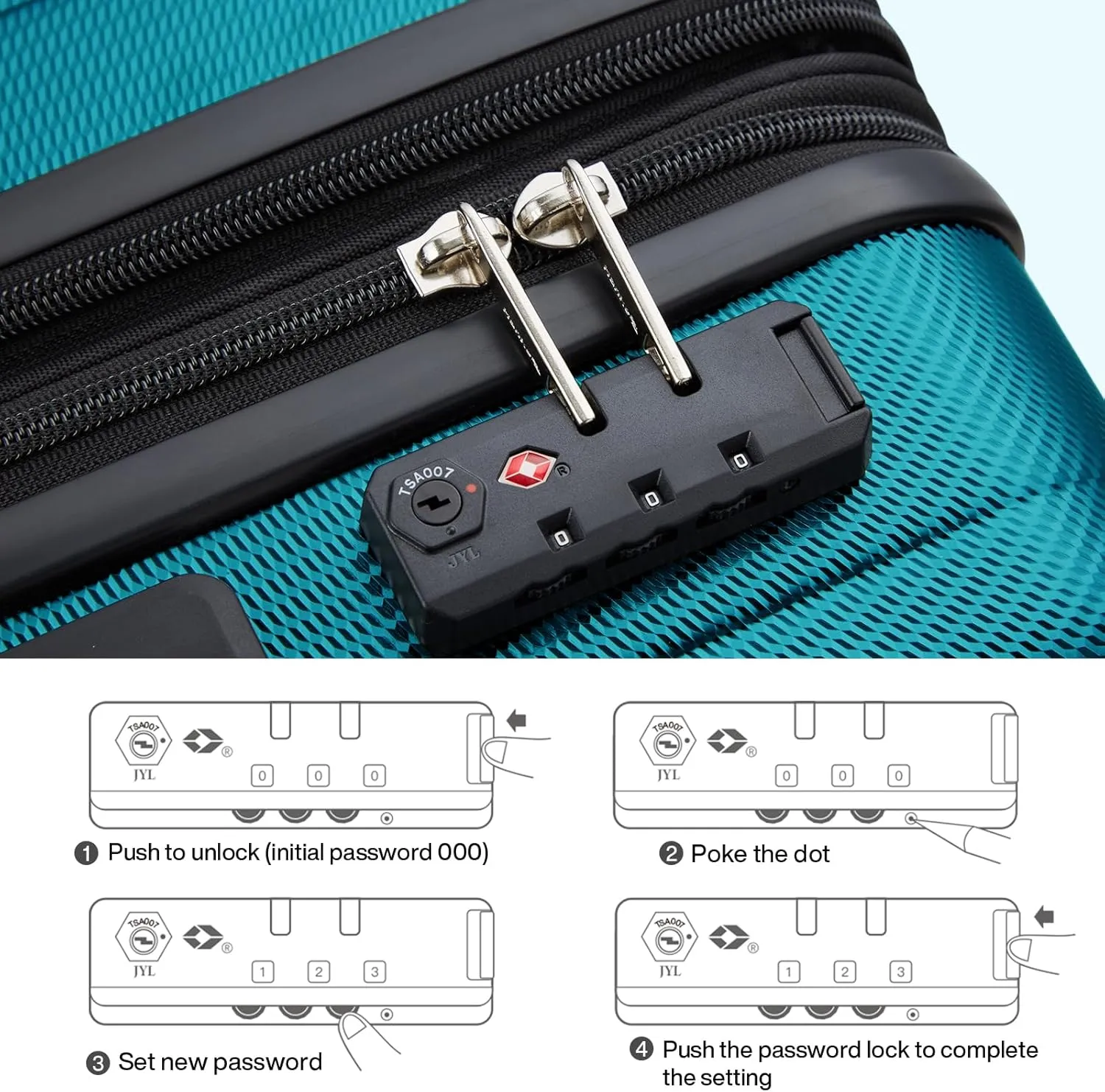 Hanke Expandable Hard Shell Luggage Sets 2 piece Carry on Luggage with Wheels Suitcases Lightweight Checked Tsa Luggage Rolling Large Suitcase Travel Luggage Bag Woman Men 20/29 Inch(Caribbean Blue)