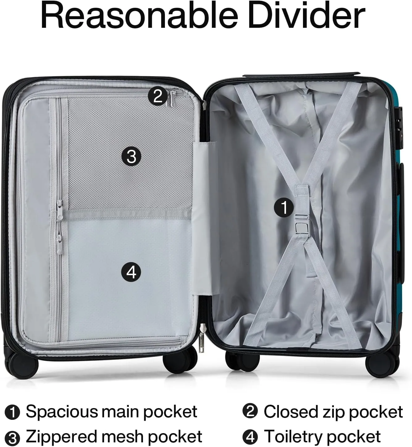Hanke Expandable Hard Shell Luggage Sets 2 piece Carry on Luggage with Wheels Suitcases Lightweight Checked Tsa Luggage Rolling Large Suitcase Travel Luggage Bag Woman Men 20/29 Inch(Caribbean Blue)