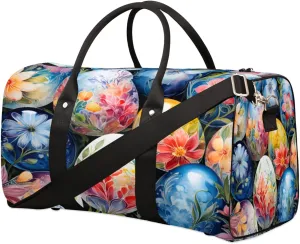 Happy Easter Day Egg Duffel Bags Large Tote Bag Overnight Bags for Women Men Lightweight Duffel Bag Adjustable Strap Carry On Bag Waterproof Gym Travel Bag