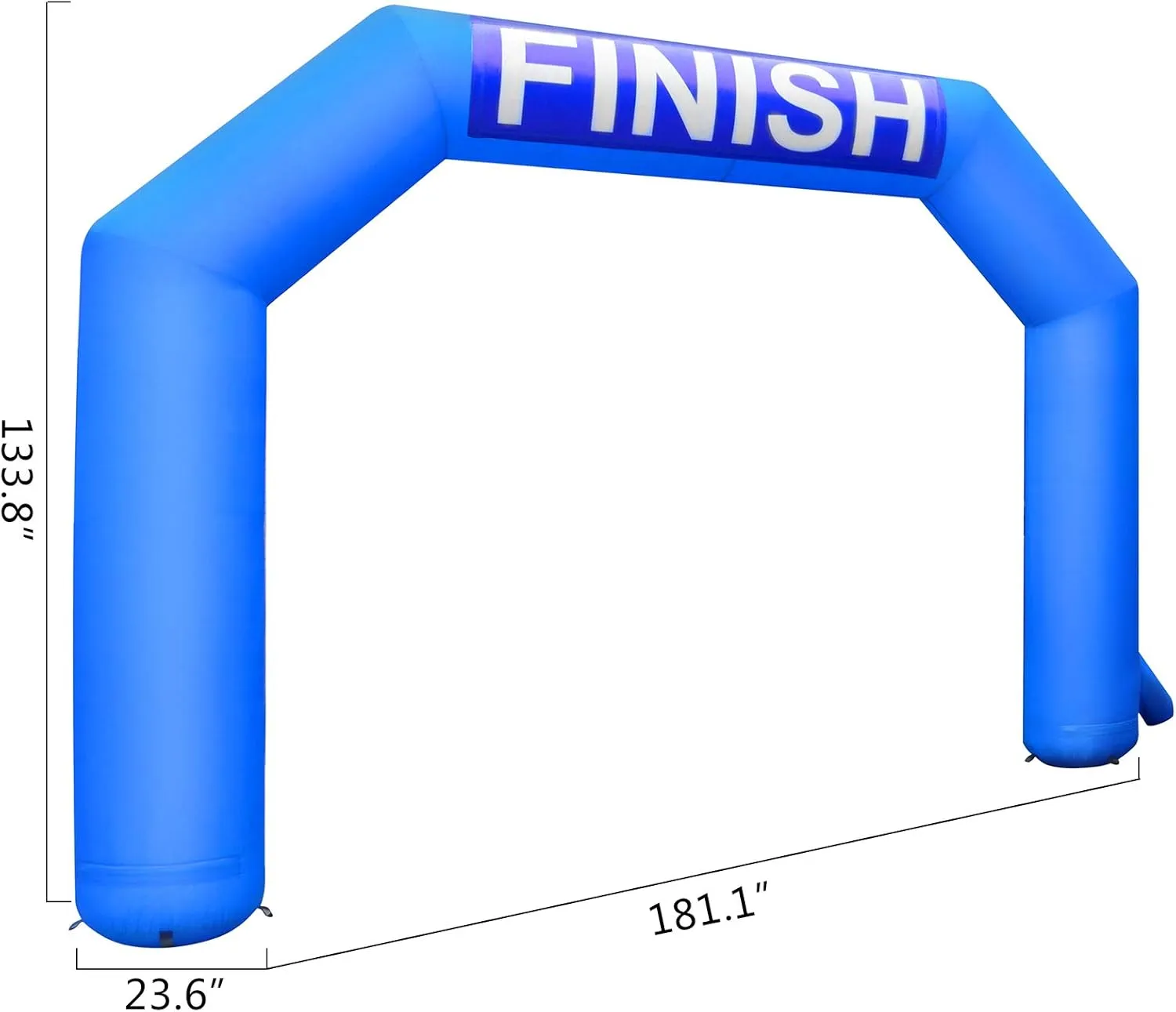 Happybuy 15Ft Inflatable Arch Blue with Start Finish Line Banners and Powerful Blower, Hexagon Inflatable Archway for Race Outdoor Advertising Commerce