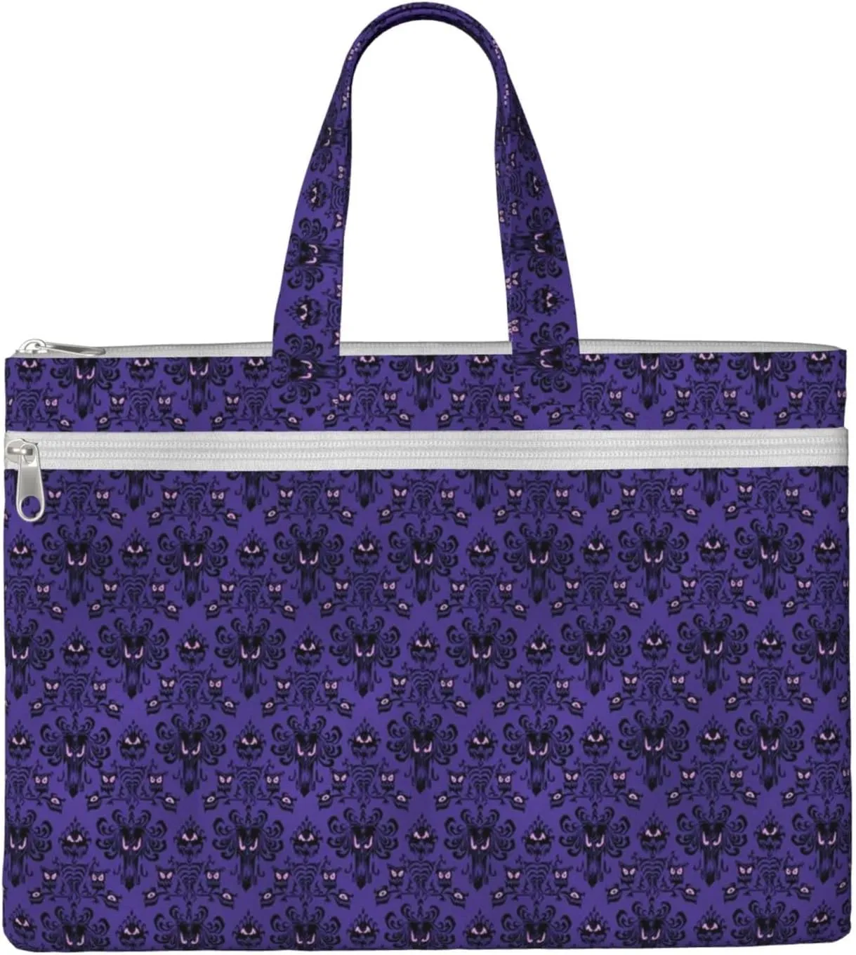 Haunted Mansions Print Polyester Tote Work Tote Bag For Women Laptop Shoulder Crossbody Bag Briefcase