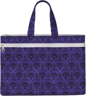 Haunted Mansions Print Polyester Tote Work Tote Bag For Women Laptop Shoulder Crossbody Bag Briefcase