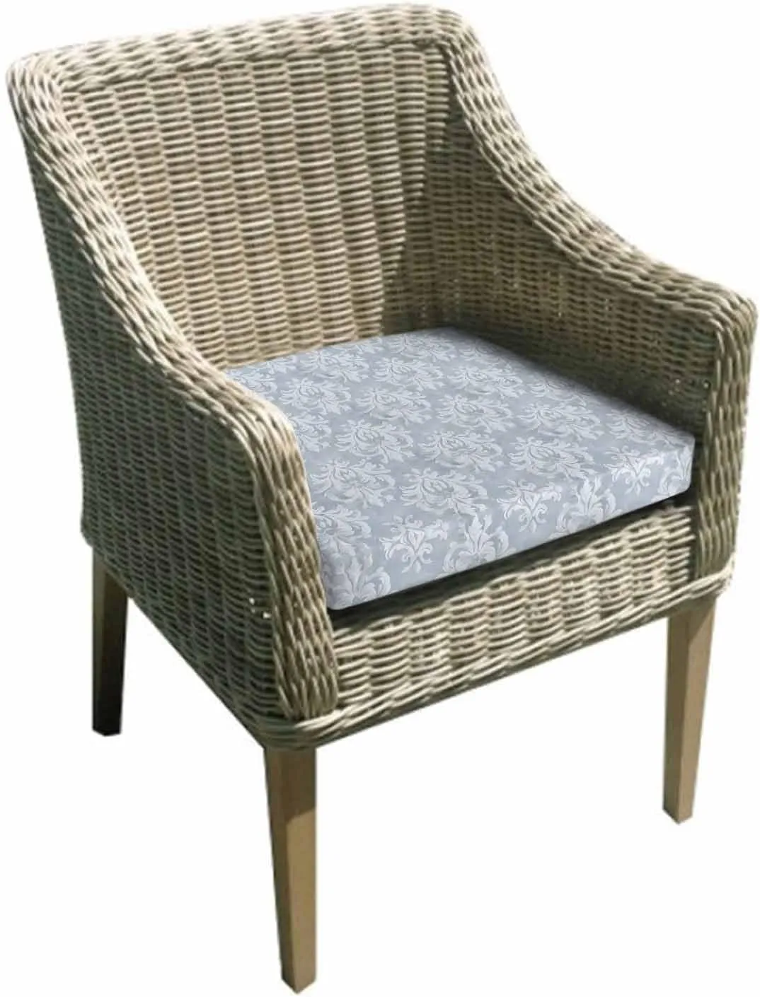 Haze Blue Boho Outdoor Cushion Chair Cover Set of 4 - Waterproof Couch Seat Covers, Neutral Middle Century Turkish Pattern Patio Furniture Protector Cushions Slipcovers for Sofa/RV, 22"x22"x4"