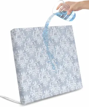 Haze Blue Boho Outdoor Cushion Chair Cover Set of 4 - Waterproof Couch Seat Covers, Neutral Middle Century Turkish Pattern Patio Furniture Protector Cushions Slipcovers for Sofa/RV, 22"x22"x4"