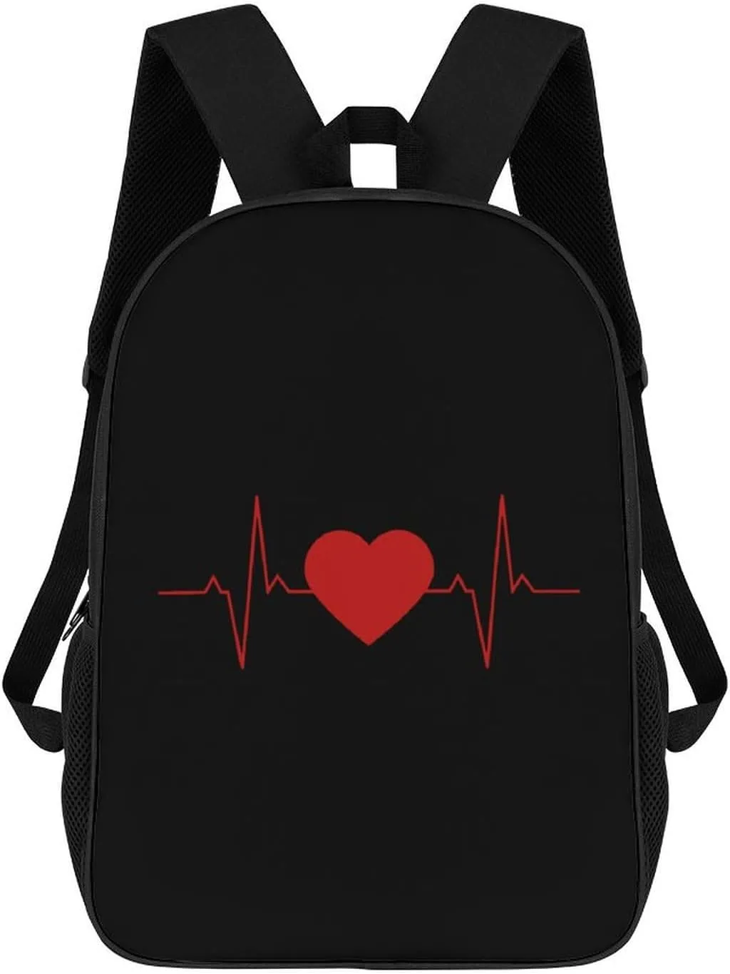 Heartbeat Line 17 Inch Travel Backpack Casual Daypacks Computer Shoulder Bag for Work Shopping Unisex