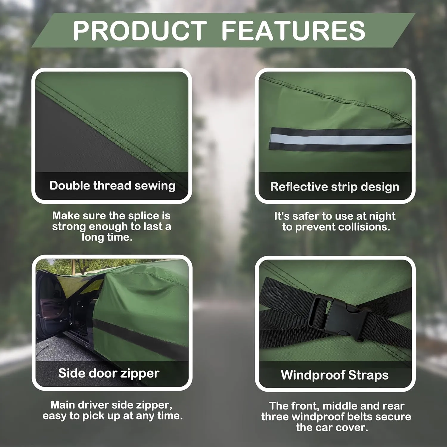 Heavy Duty Outdoor Car Cover Compatible with Mini Cooper 2 Door,Waterproof All Weather for Automobiles, Outdoor Full Cover Rain Sun UV Protection with Zipper Cotton